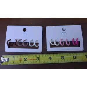 Melody Huggie Multicolor Earrings 6 Pairs Creme, Brown, Pink Cosmetic
